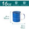 vancasso Bonita Ceramic Coffee Mug Set of 6,16 Oz Coffee Cups with Large Handle for Tea,Latte,Cappuccino,Milk,Cocoa,Dishwasher&Microwave Safe(Blue)(Blue)