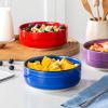vancasso Bonita Cereal Bowl Set of 6, 24 Oz Ceramic Bowls for Kitchen, Dishwasher & Microwave Safe Bowls for Soup, Cereal, Dessert, Fruit, Blue Colored Bowl Set(Multicolor)