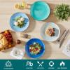 vancasso Bonita Dinner Plate Set, 10.5 Inch Ceramic Plates, Colorful Salad Plates set of 6, Microwave Oven and Dishwasher Safe, Assorted Color(Cool Color)