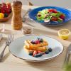 vancasso Bonita Dinner Plate Set, 10.5 Inch Ceramic Plates, Colorful Salad Plates set of 6, Microwave Oven and Dishwasher Safe, Assorted Color(Cool Color)