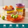 vancasso Bonita Dinner Plate Set, 10.5 Inch Ceramic Plates, Colorful Salad Plates set of 6, Microwave Oven and Dishwasher Safe, Assorted Color(Warm Color)