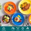 vancasso Bonita Muticolour Dinnerware Sets 24 Pieces Stoneware Dinner Set for 6, Handpainted Spirals Pattern Ceramic Combination Set