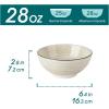 vancasso Bowls Set of 6, Ceramic Cereal Bowls, 28 Oz Bonbon Beige Handpainted Spirals Pattern Soup Bowls for Kitchen, Dishwasher & Microwave Oven Safe
