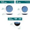 vancasso Bubble Plates and Bowls Sets – 12 Piece Dinnerware Sets Service for 4, Reactive Glaze Stoneware Tableware Set, Microwave, Dishwasher, Oven Safe (Blue)