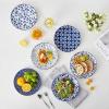 vancasso Ceramic Dinner Plates Set of 6, Large Vintage Plates 10.25 Inch Set of 6 for Kitchen, Porcelain Blue and White Plates for Kitchen, Microwave Oven Dishwasher Safe, Vintage Gift, Blue(Blue)