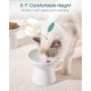 vancasso Ceramic Elevated Cat Bowls 2-Pack – 6.2″ Extra Wide Raised Cat Food & Water Dishes, 5.1″ Optimal Height Anti-Whisker Fatigue Shallow Bowls for Cats/Kittens/Dogs, Lead & Cadmium Free (Grey)(White)