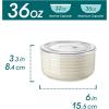 vancasso Ceramic Mixing Bowls with Lids Set of 4, Airtight Nesting Serving Bowls for Food Storage, Meal Prep, Leftovers, Microwave and Dishwasher Safe, 60/36/20/10 oz, Stylish and Functional Design(Beige)