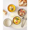 vancasso Ceramic Mixing Bowls with Lids Set of 4, Airtight Nesting Serving Bowls for Food Storage, Meal Prep, Leftovers, Microwave and Dishwasher Safe, 60/36/20/10 oz, Stylish and Functional Design(Beige)