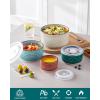 vancasso Ceramic Mixing Bowls with Lids Set of 4, Airtight Nesting Serving Bowls for Food Storage, Meal Prep, Leftovers, Microwave and Dishwasher Safe, 60/36/20/10 oz, Stylish and Functional Design(Multicolor)