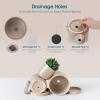 vancasso Ceramic Plant Pots, 3 Piece Planters for Indoor Plants, 4.25+5.25+6.25 Inch Flower Pots with Drainage, Plant Pots Indoor for Succulent, Pothos, Snake Plant and Money Tree, Etc (White)(Gray)