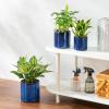 vancasso Ceramic Plant Pots, 4.25+5.25+6.25 Inch Planter Pot with Drainage Hole, Flower Pots for Indoor Outdoor Plants, Set of 3, Blue(Blue)