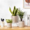vancasso Ceramic Plant Pots, 4.25+5.25+6.25 Inch Planter Pot with Drainage Hole, Flower Pots for Indoor Outdoor Plants, Set of 3, Blue(Gray)