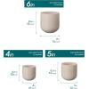 vancasso Ceramic Plant Pots, 4+5+6 inches, Set of 3, Planters with Drainage Hole, Flower Pots Planters Pots for Indoor Plants, Modern Indoor Decorative Garden Pot, Home Decor, White(Gray)