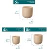 vancasso Ceramic Plant Pots, 4+5+6 inches, Set of 3, Planters with Drainage Hole, Flower Pots Planters Pots for Indoor Plants, Modern Indoor Decorative Garden Pot, Home Decor, White(Brown)