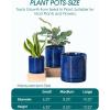 vancasso Ceramic Planters, Plant Pots for Indoor Plants, 6.25+8.25+10.25 Inch Ceramic Pots for Plants, Flower Pots with Drainage Holes (Gray, 6.25+8.25+10.25 Inch)(Blue)