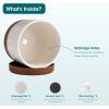 vancasso Ceramic Planters, Plant Pots for Indoor Plants, 6.25+8.25+10.25 Inch Ceramic Pots for Plants, Flower Pots with Drainage Holes (Gray, 6.25+8.25+10.25 Inch)(Reactive Glaze White)