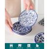 vancasso Ceramic Spoon Rest for Stove Top, 6-Pack Blue and White Floral Spoon Holder Set for Kitchen Counter, Heat-Resistant Utensil Rest for Spoons & Spatulas, 4.8 Inch Farmhouse Decor