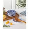 vancasso Ceramic Spoon Rest for Stove Top, 6-Pack Blue and White Floral Spoon Holder Set for Kitchen Counter, Heat-Resistant Utensil Rest for Spoons & Spatulas, 4.8 Inch Farmhouse Decor