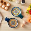 vancasso Ceramic Spoon Rest for Stove Top, 7.7 Inch Cooking Spoon Holder for Kitchen Counter Decor, Spoon Holder for Coffee Spoon Rest, Spoon Cradle, Spatula, Spoons or Tongs, Decorations, Blue(Dark)