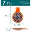 vancasso Ceramic Spoon Rest for Stove Top, 7.7 Inch Cooking Spoon Holder for Kitchen Counter Decor, Spoon Holder for Coffee Spoon Rest, Spoon Cradle, Spatula, Spoons or Tongs, Decorations, Blue(Orange)