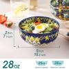 vancasso Cereal Bowls Set of 6, Bohemian Ceramic Soup Bowls, 28 oz Colorful Bowls Set for Kitchen, Dishwasher & Microwave Safe for Salad, Pasta, Rice, Oatmeal, Fruit(Bohemian Style)