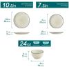 vancasso Dinnerware Sets 12-Piece Bonbon Beige Dish Set with Handpainted Spiral Pattern – Plates & Bowls Service for 4(Beige)
