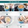 vancasso Enameled Cast Iron Dutch Oven, 9.3 Quart Dutch Oven Pot with Lid, Oval Dutch Oven Cast Iron Pot with Non Stick Coating for Bread Baking, Light Blue(Blue)