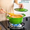 vancasso Enameled Cast Iron Dutch Oven, 9.3 Quart Dutch Oven Pot with Lid, Oval Dutch Oven Cast Iron Pot with Non Stick Coating for Bread Baking, Light Blue(Green)