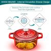 vancasso Enameled Cast Iron Dutch Oven, 9.3 Quart Dutch Oven Pot with Lid, Oval Dutch Oven Cast Iron Pot with Non Stick Coating for Bread Baking, Light Blue(Red)