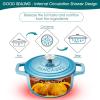 vancasso Enameled Cast Iron Dutch Oven, 9.3 Quart Dutch Oven Pot with Lid, Oval Dutch Oven Cast Iron Pot with Non Stick Coating for Bread Baking, Light Blue(Blue)