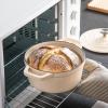 vancasso Enameled Cast Iron Dutch Oven, 9.3 Quart Dutch Oven Pot with Lid, Oval Dutch Oven Cast Iron Pot with Non Stick Coating for Bread Baking, Light Blue(Cream)