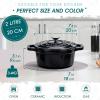 vancasso Enameled Cast Iron Dutch Oven, 9.3 Quart Dutch Oven Pot with Lid, Oval Dutch Oven Cast Iron Pot with Non Stick Coating for Bread Baking, Light Blue(Black)