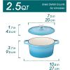 vancasso Enameled Cast Iron Dutch Oven, 9.3 Quart Dutch Oven Pot with Lid, Oval Dutch Oven Cast Iron Pot with Non Stick Coating for Bread Baking, Light Blue(Blue)