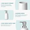 vancasso Green Bathroom Accessories Set, Ceramic Soap Dispenser and Toothbrush Holder Sets, Stoneware 4 Pcs Bathroom Sink Set for Modern Home Decor, Series Starry(White)