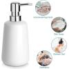 vancasso Green Bathroom Accessories Set, Ceramic Soap Dispenser and Toothbrush Holder Sets, Stoneware 4 Pcs Bathroom Sink Set for Modern Home Decor, Series Starry(White)