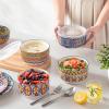 vancasso Mixing Bowls with Lids Set of 4, Ceramic Nesting Bowls Serving Bowl for Food Storage, Microwave and Dishwasher Safe, 60/36/20/10 OZ, Series SIMI(Bohemian)