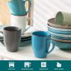 vancasso Moda Ceramic Coffee Mug Set for Cappuccino, Latte, Tea, Microwave and Dishwasher, Assorted Colors 1.7-355ml
