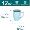 vancasso Navia Coffee Mug Set of 4, Ceramic 12 Oz Coffee Cups for Cappuccino, Latte, Tea, Multi Blue
