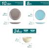 vancasso Navia Dinnerware Sets, Stoneware Plates and Bowls Sets, Dinner Salad Dessert Plates and Cereal Bowls Set, Dishes Set for 4, Spray Spot Patterned, Multi-Color(Multicolor)