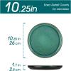 vancasso PLAYA Dinner Plates Set of 6, 10.25 Inch – Ceramic & Stoneware Plates, Microwave & Oven Safe, Trendy Green Tableware for Modern Dining, Durable Dishwasher Safe Design(Green)