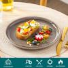 vancasso PLAYA Dinner Plates Set of 6, 10.25 Inch – Ceramic & Stoneware Plates, Microwave & Oven Safe, Trendy Green Tableware for Modern Dining, Durable Dishwasher Safe Design(Brown)