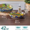 vancasso Pasta Bowls, 42 oz Ceramic Salad Bowls of 4,Large Corlorful Serving Bowls for Kitchen, Dishwasher & Microwave Safe Soup Bowls, Pasta Plates
