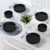 vancasso Pasta Bowls, Ceramic Salad Bowls of 4, 34 oz Large Wide Serving Bowls for Kitchen and Eating, Dishwasher & Microwave Safe Soup Bowls, Pasta Plates, Black