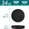 vancasso Pasta Bowls, Ceramic Salad Bowls of 4, 34 oz Large Wide Serving Bowls for Kitchen and Eating, Dishwasher & Microwave Safe Soup Bowls, Pasta Plates, Black