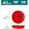 vancasso Pasta Bowls Set of 4, 46 oz Ceramic Salad Serving Bowls and Soup Bowls, Microwave Safe Pasta Plates, Large Shallow Kitchen Dishes, Bonita Series – Blue(Multicolor)