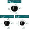 vancasso Plant Pots, 7.3 + 9.6 + 11.6 inch, Set of 3, Ceramic Garden Planters Indoor Flower Pot, White(Black)