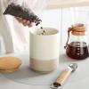 vancasso Sabine Ceramic Canister Set with Airtight Wood Lids – 3-Piece Kitchen Storage for Flour, Sugar, Coffee, Tea & Spices – Modern Countertop Decor(74 OZ)