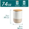 vancasso Sabine Ceramic Canister Set with Airtight Wood Lids – 3-Piece Kitchen Storage for Flour, Sugar, Coffee, Tea & Spices – Modern Countertop Decor(2 x 74 OZ)