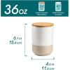 vancasso Sabine Ceramic Canister Set with Airtight Wood Lids – 3-Piece Kitchen Storage for Flour, Sugar, Coffee, Tea & Spices – Modern Countertop Decor(36 OZ)