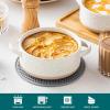 vancasso Sabine French Onion Soup Bowls with Handles, 30 Oz Large Soup Bowls for Cereal, Pasta,Stew, Oven Safe Soup Sowls, Soup Crocks Set of 4, Cream Beige(Beige)